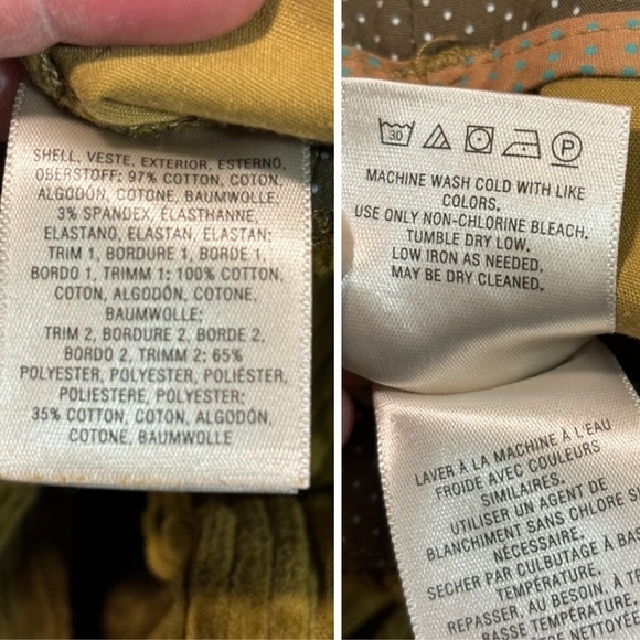 Anthropologie Loop - ett:twa Wide Leg Corduroy Trousers Pants, size 25 waist - Picture 16 of 16